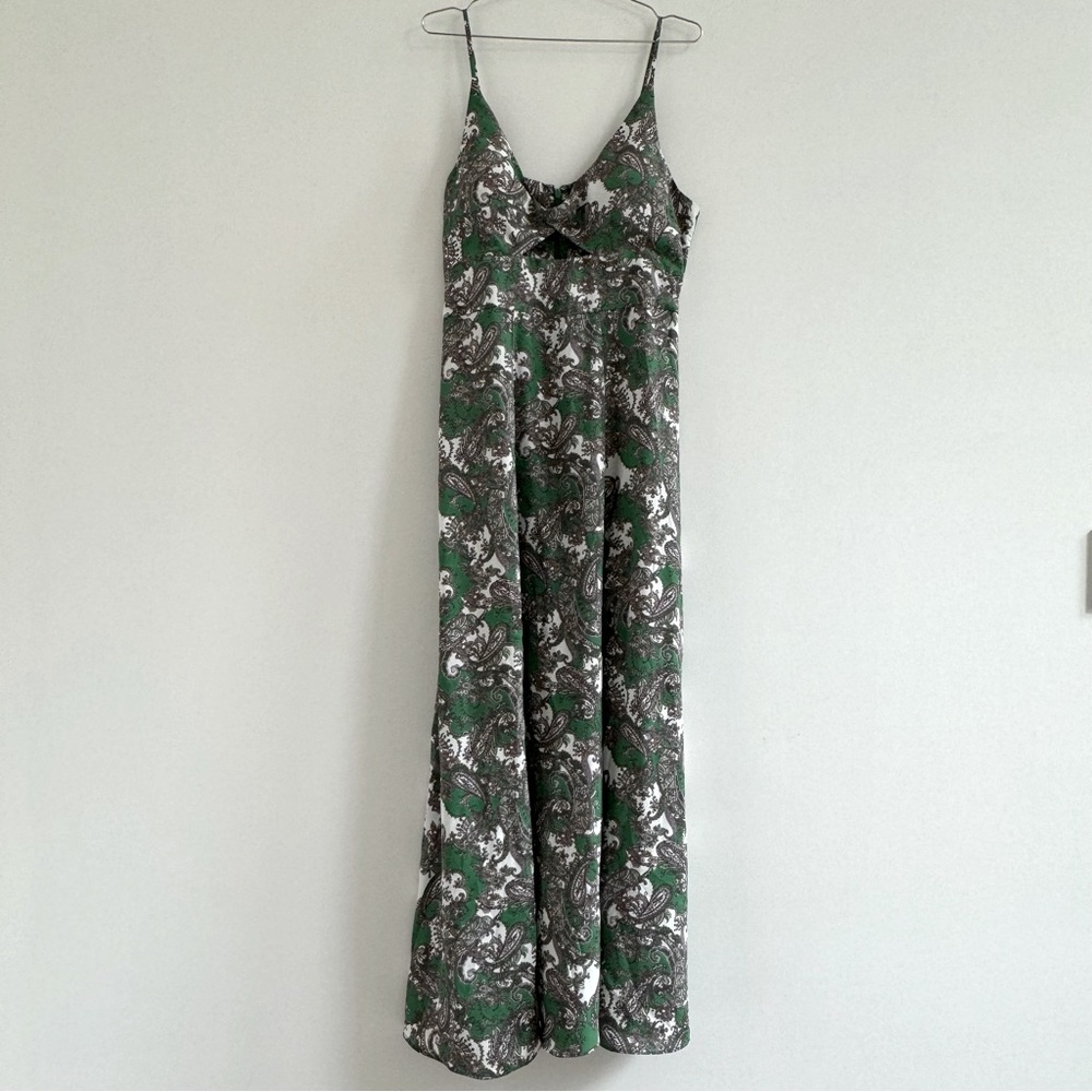 L'AGENCE Green and White Patterned Dress